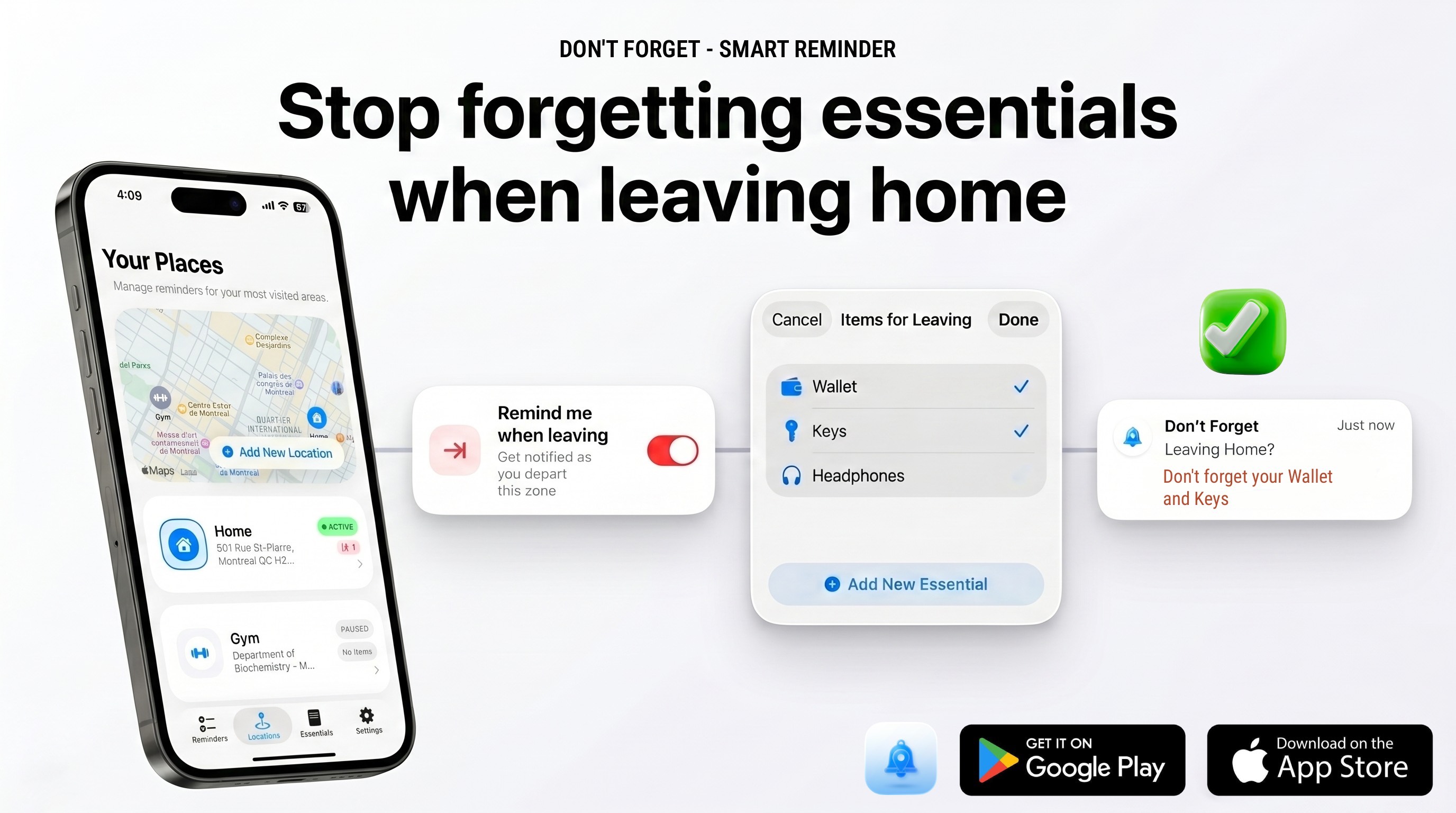 Don't Forget App Screen