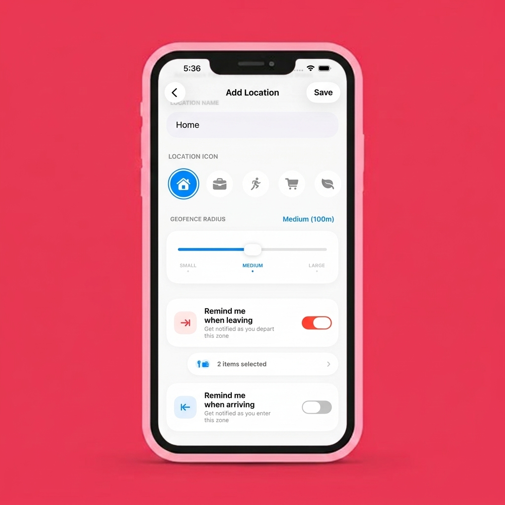 Don't Forget App UI Mockup