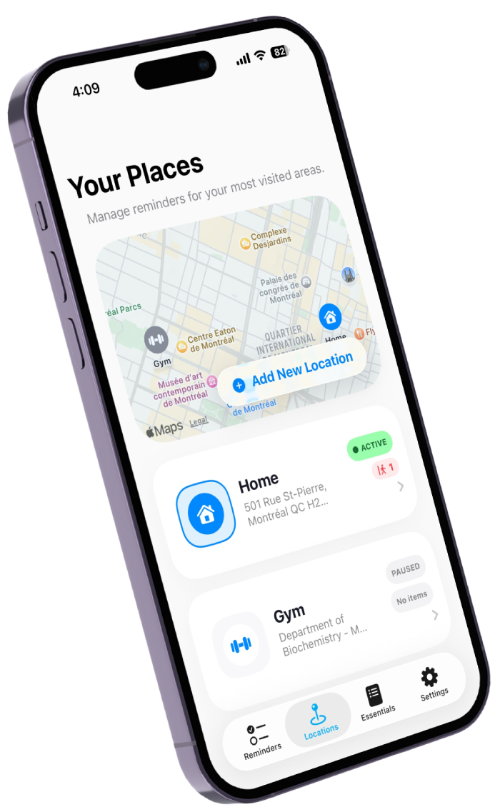 Don't Forget App on iPhone